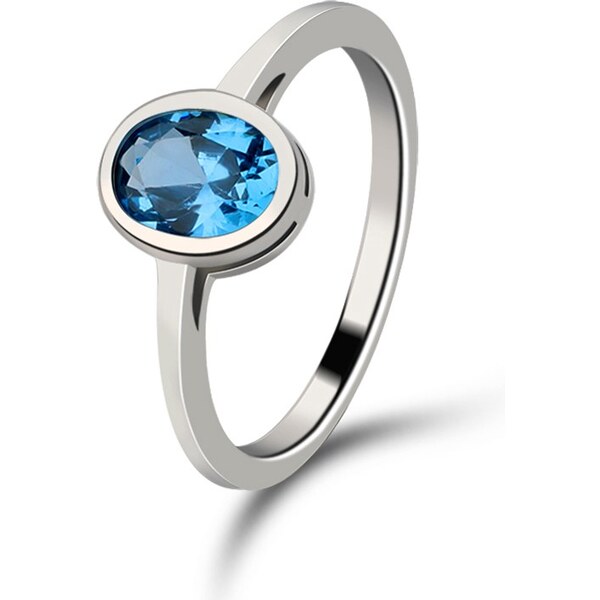 Emporial strieborný rhodiovaný prsteň Oko oceánu 41501750