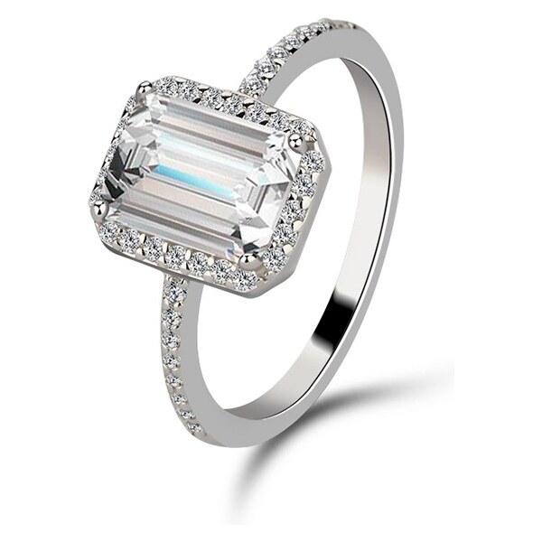 Emporial strieborný rhodiovaný prsteň Číra krása 41501997