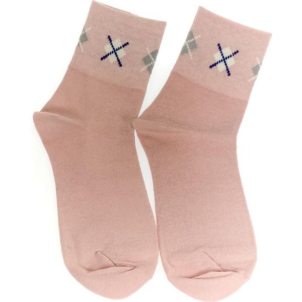 AURA.VIA Dámske ružové ponožky KÁRO 24932493