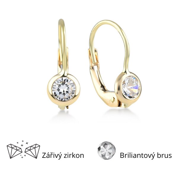 Lillian Vassago Zlaté náušnice so zirkónom v tenkej obrube na klasické 63190411