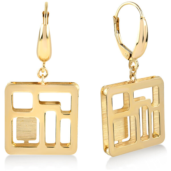 Lillian Vassago Moderné celozlaté štvorcové náušnice LLV22-GER065 41978419