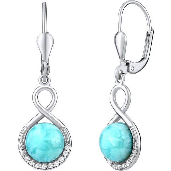 Silvego Strieborné náušnice s prírodným Larimar JST14710LR 66587299