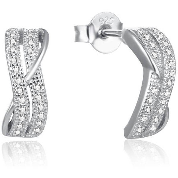 Beneto Moderné strieborné náušnice s čírymi zirkónmi AGUP2261 66594227