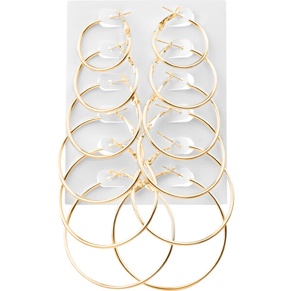 Troli Sada pozlátených kruhových náušníc Gold (6 párov) 66581752