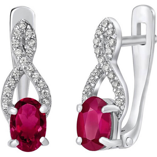 Silvego Strieborné náušnice so syntetickým rubínom GRACE QRE03R 66591600