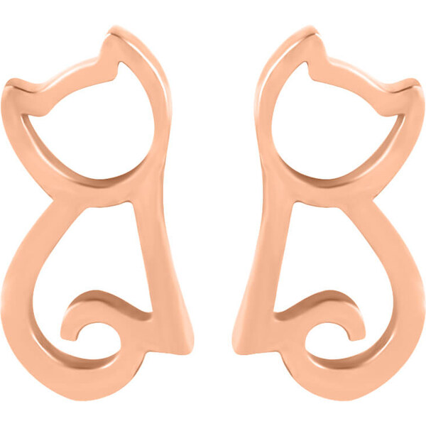 Troli Moderné bronzové náušnice Mačka 66584253