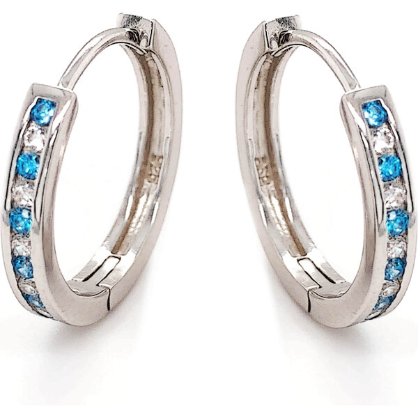 MOISS Strieborné kruhové náušnice s farebnými zirkónmi E0000741 66593656