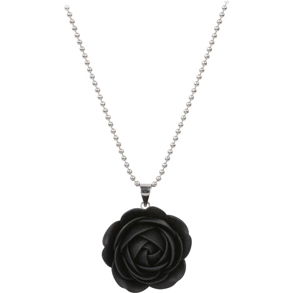 Troli Čierny náhrdelník kytička 66595980