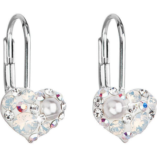 Evolution Group Srdiečkové náušnice s kryštálmi Swarovski 31125.9 66583127