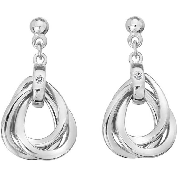 Hot Diamonds Úžasné strieborné náušnice s diamantmi Trio DE644 66582913