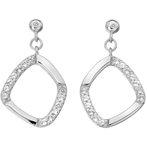 Hot Diamonds Trblietavé strieborné náušnice s diamantmi Behold DE646 66583105