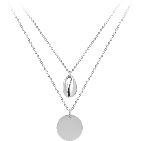 Troli Dvojitý oceľový náhrdelník s príveskami 66588492