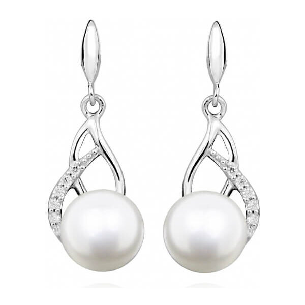 Silver Cat Nežné náušnice s perlou a zirkónmi SC405 66578968