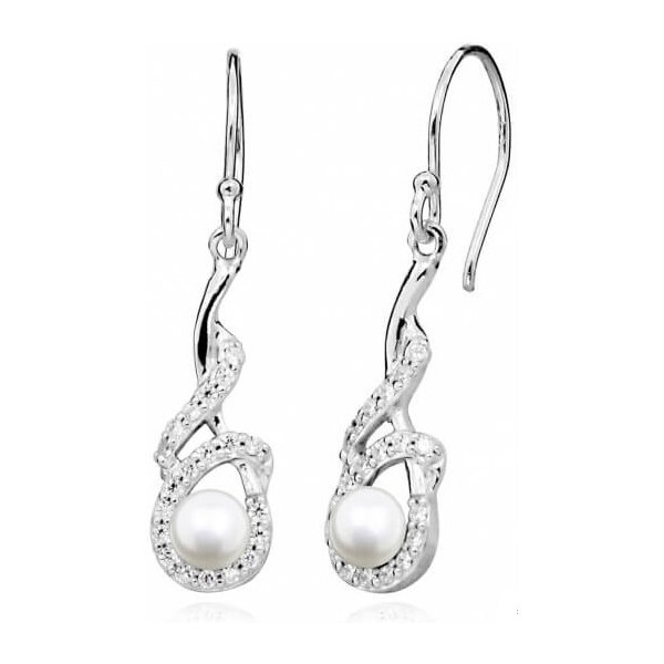 Silver Cat Nežné náušnice s perlou a zirkónmi SC414 66579718