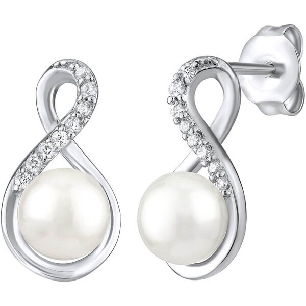 Silvego Originálne strieborné náušnice s pravou bielou perlou 66579089
