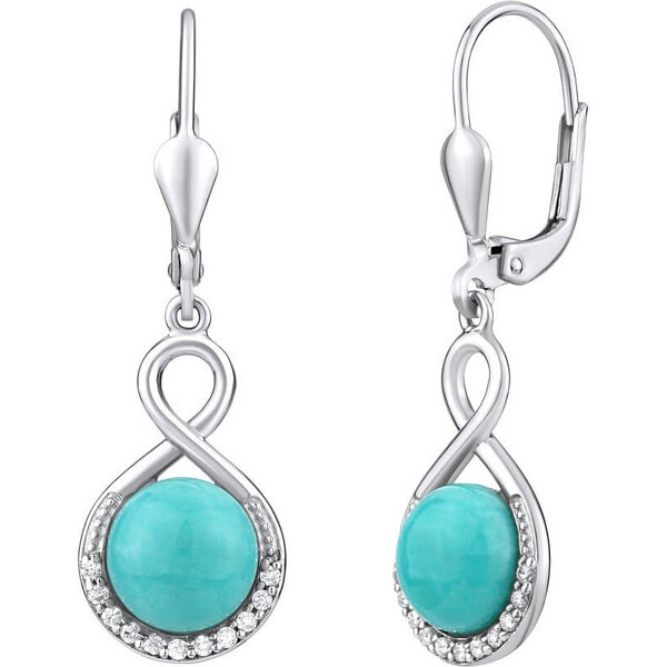 Silvego Strieborné náušnice s prírodným tyrkysom JST14710TU 66592576