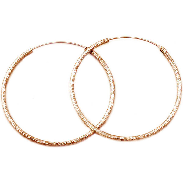 Beneto Luxusné bronzové náušnice kruhy zo striebra AGUC1240 / N-ROSE 5 66586987