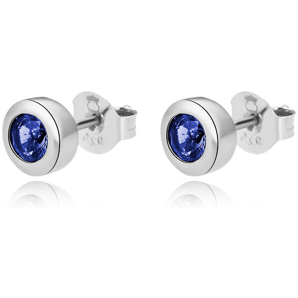 Beneto Nežné strieborné náušnice kôstky s modrými zirkónmi AGUP2259 66587748