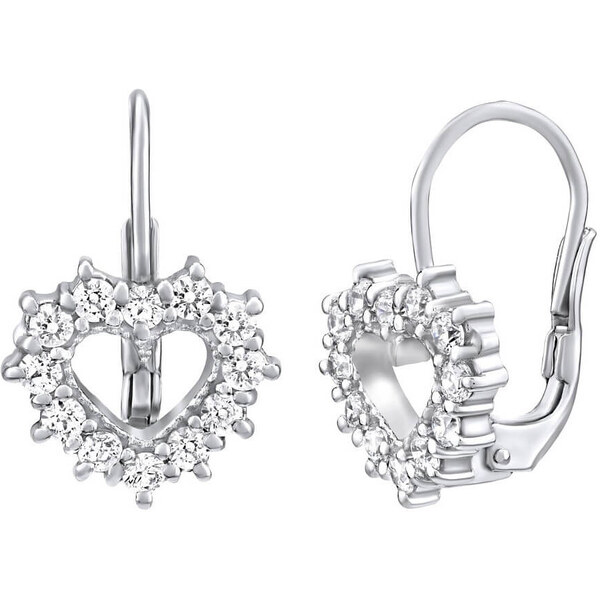 Silvego Strieborné náušnice srdce sa Swarovski Zirconia SILVEGO31969S 66589995