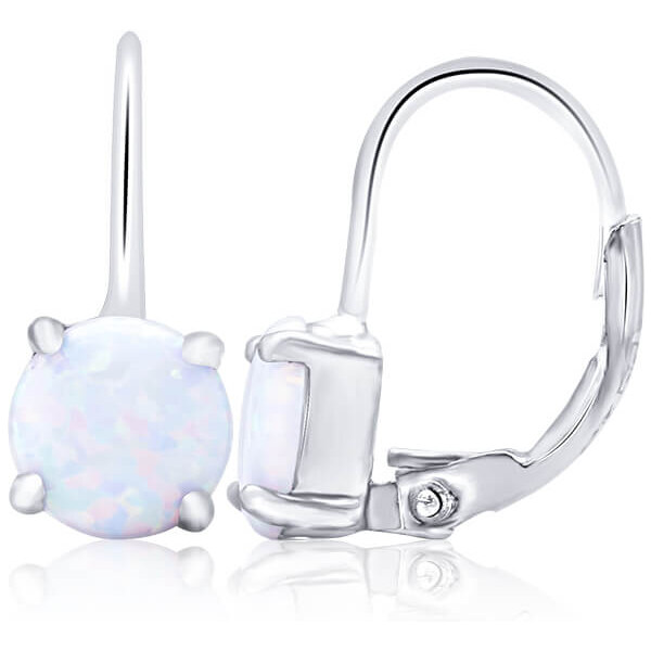 Beneto Krásne strieborné náušnice so syntetickými opály AGUC2254 66589798