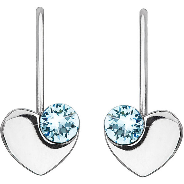 Evolution Group Strieborné srdiečkové náušnice s kryštálmi Swarovski 66589262
