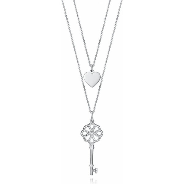 Viceroy Dvojitý oceľový náhrdelník s príveskami Fashion 15063C01010 66584489