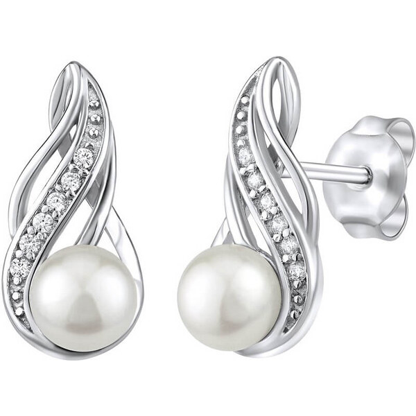 Silvego Strieborné náušnice s bielou prírodnou perlou JST16498 66586739
