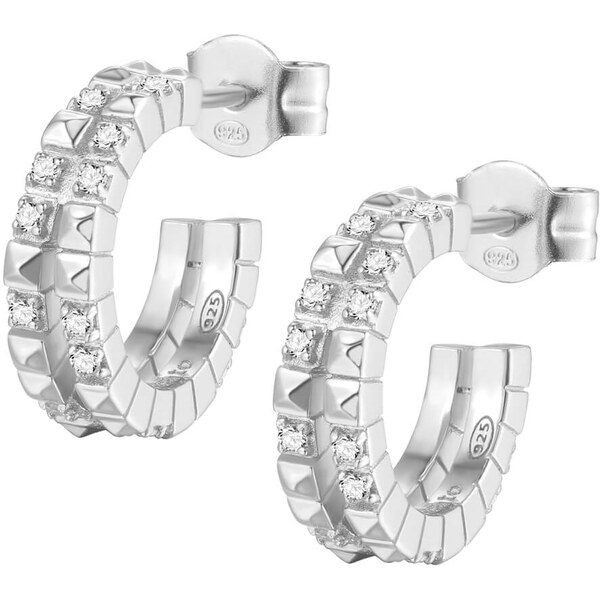 Rosato Moderné kruhové náušnice so zirkónmi cubic RZO042 66593748