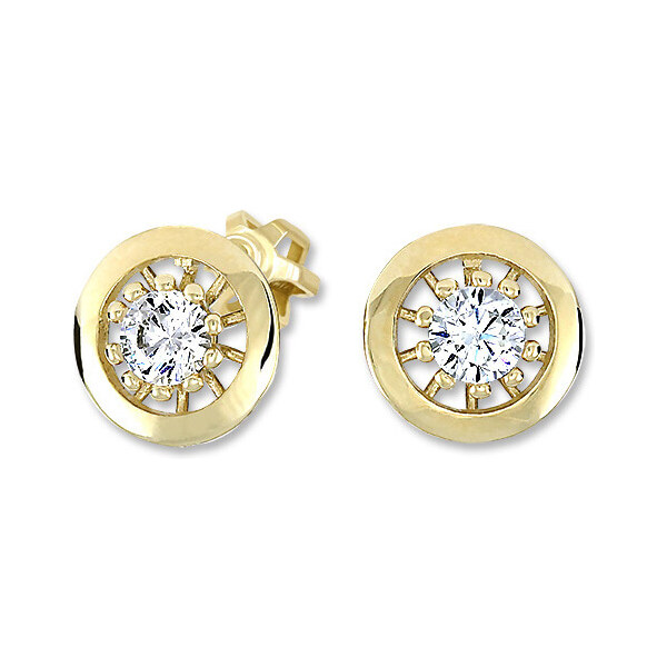 Soliter Zlaté okrúhle náušnice s čírymi kryštálmi 236 001 01044 66595027