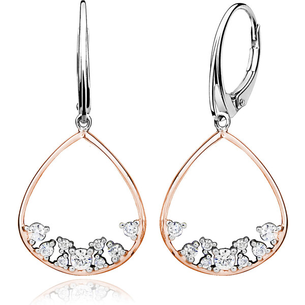 MOISS Úchvatné bicolor náušnice so zirkónmi E0001317 66584786