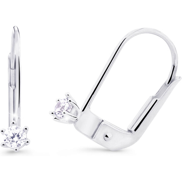 Cutie Diamonds Minimalistické náušnice z bieleho zlata s briliantmi 66586484