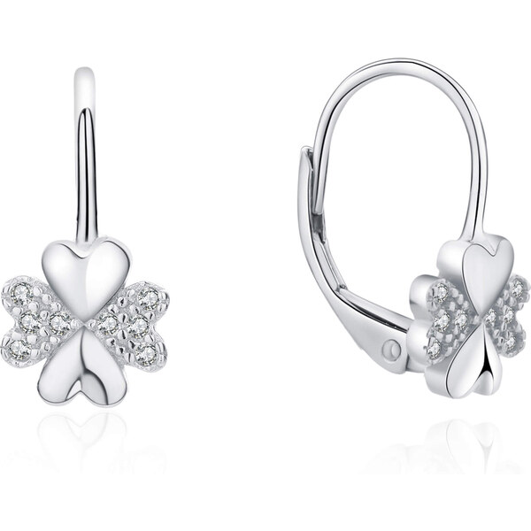 MOISS Hravé strieborné náušnice so zirkónmi štvorlístkami E0000565 67196097