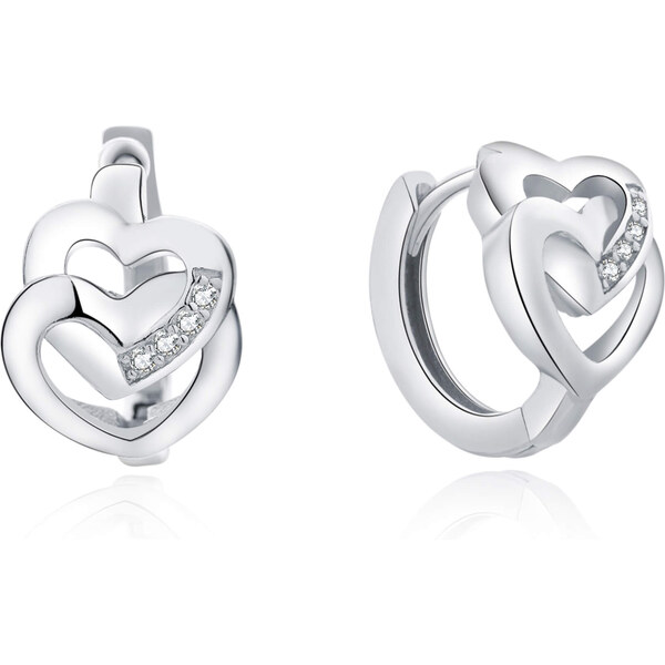 MOISS Romantické strieborné náušnice so srdiečkami E0000162 67196192
