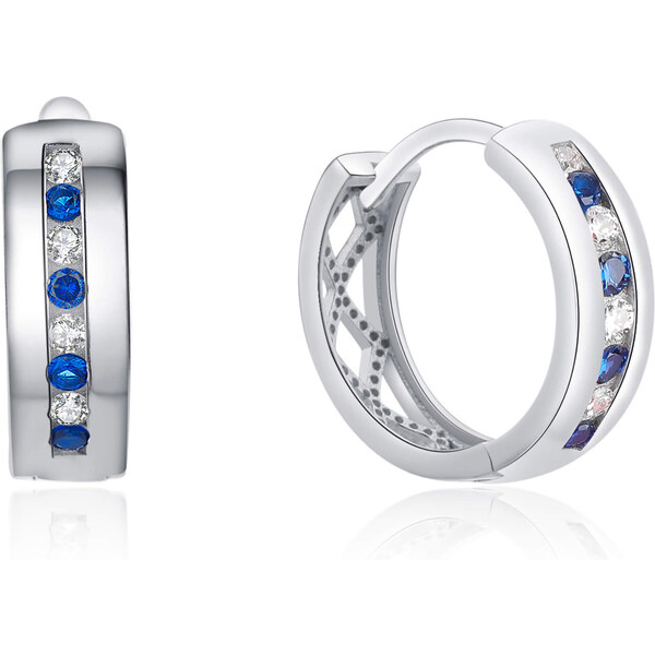 MOISS Strieborné kruhové náušnice s farebnými zirkónmi E0000413 66595103