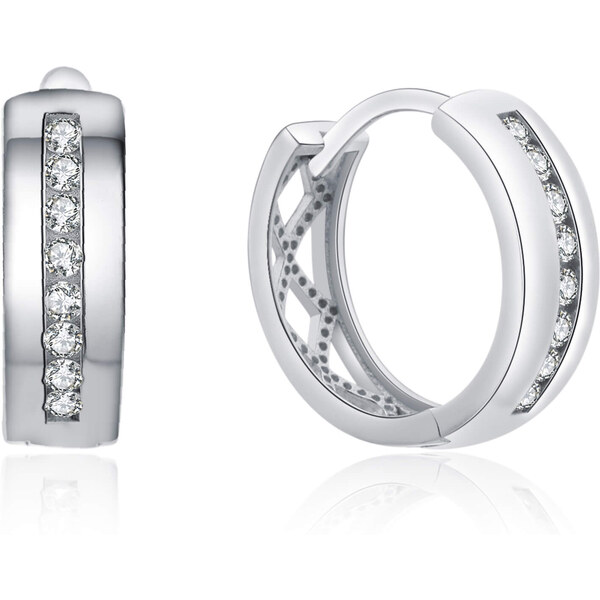 MOISS Strieborné kruhové náušnice s čírymi zirkónmi E0000182 66586063