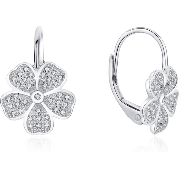 MOISS Očarujúce strieborné náušnice so zirkónmi kytičky E0000564 67196172