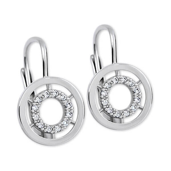 Soliter Okrúhle náušnice z bieleho zlata s čírymi kryštálmi 239 001 66593579