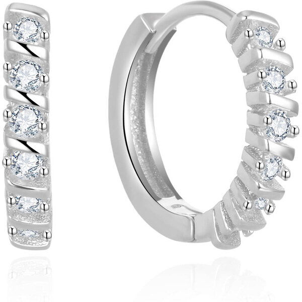 Beneto Elegantné kruhové náušnice so zirkónmi AGUC2680 66579887