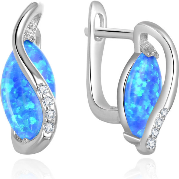 Beneto Strieborné náušnice so syntetickými opály AGUC2607 66591206