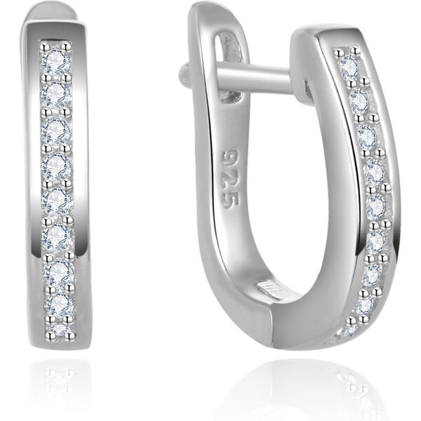 Beneto Elegantné kruhové náušnice zo striebra AGUC2612 66586558