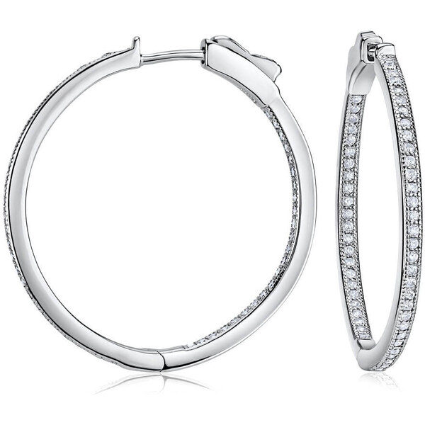 Silvego Strieborné kruhové náušnice s unikátnym zapínaním Karin 66581555