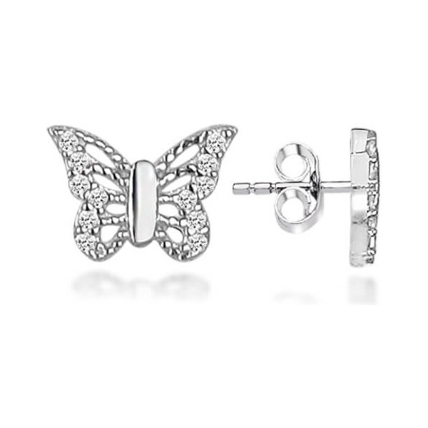 Brilio Silver Hravé strieborné náušnice motýle LME0761 66597119