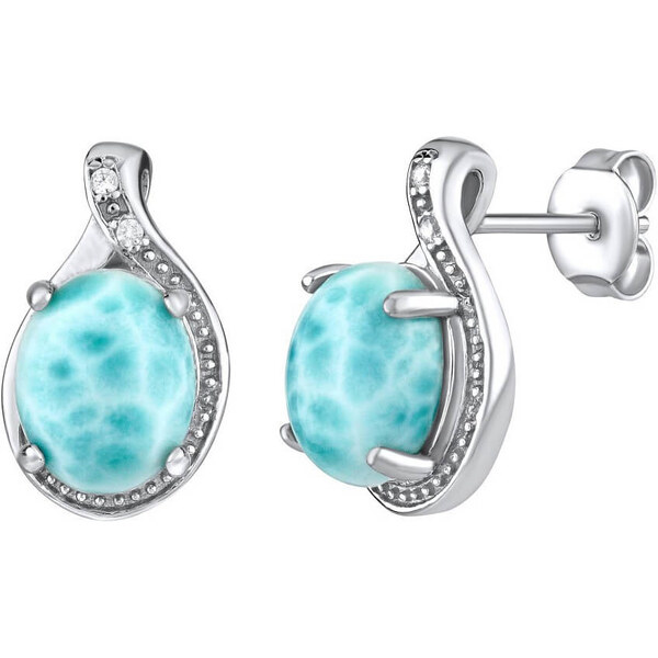 Silvego Strieborné náušnice s prírodným Larimar JST14811LR 66584342