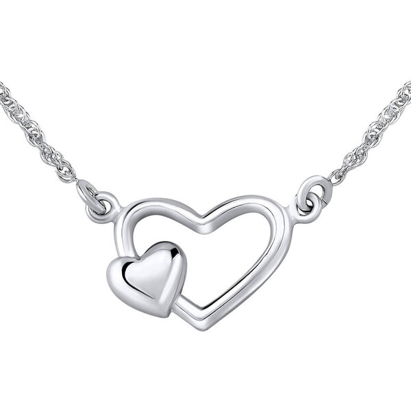 Silvego Romantický strieborný náhrdelník so srdiečkami ZTJ71251 66579234