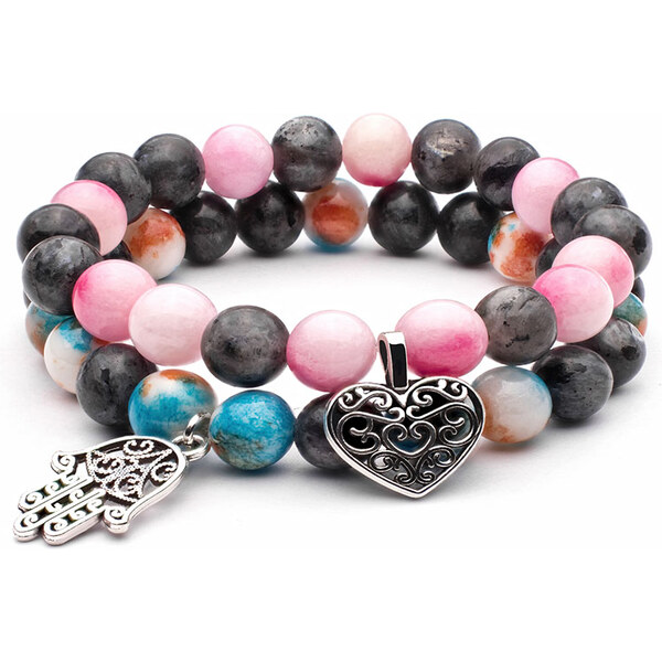 BudNej Náramky pre páry OCHRÁNCA LÁSKY z chalcedónu, jaspisu a 35941925