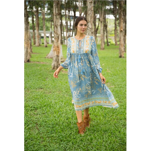 Last Queen Modro-žlté boho šaty 25089743