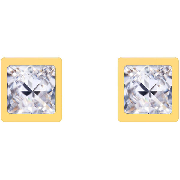 Preciosa Pozlátené kôstkové náušnice Straight s čírym krištáľom 66578598