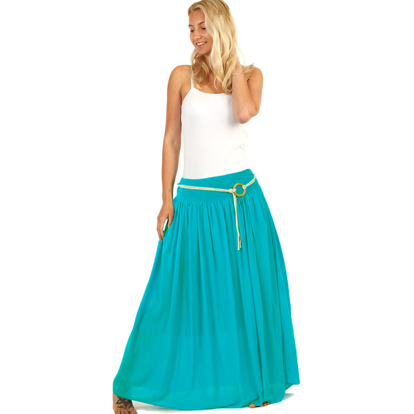 Glara Dámska dlhá jednofarebná maxi sukňa 11635544