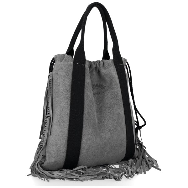 Kožené kabelka shopper bag Vittoria Gotti šedá B7 27614490