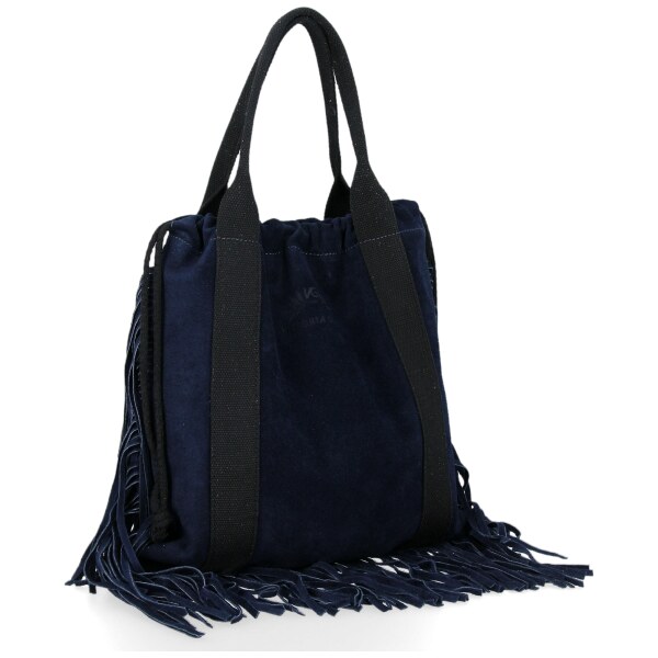 Kožené kabelka shopper bag Vittoria Gotti tmavo modrá B7 27614488